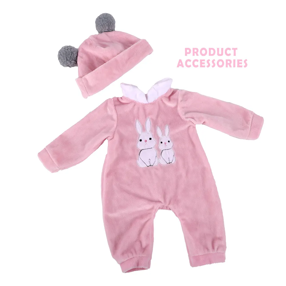 17"-20" Baby Dolls Girls Reborn Baby Dolls Clothes 2pcs Cute Bunny Long Sleeve, photograph 2