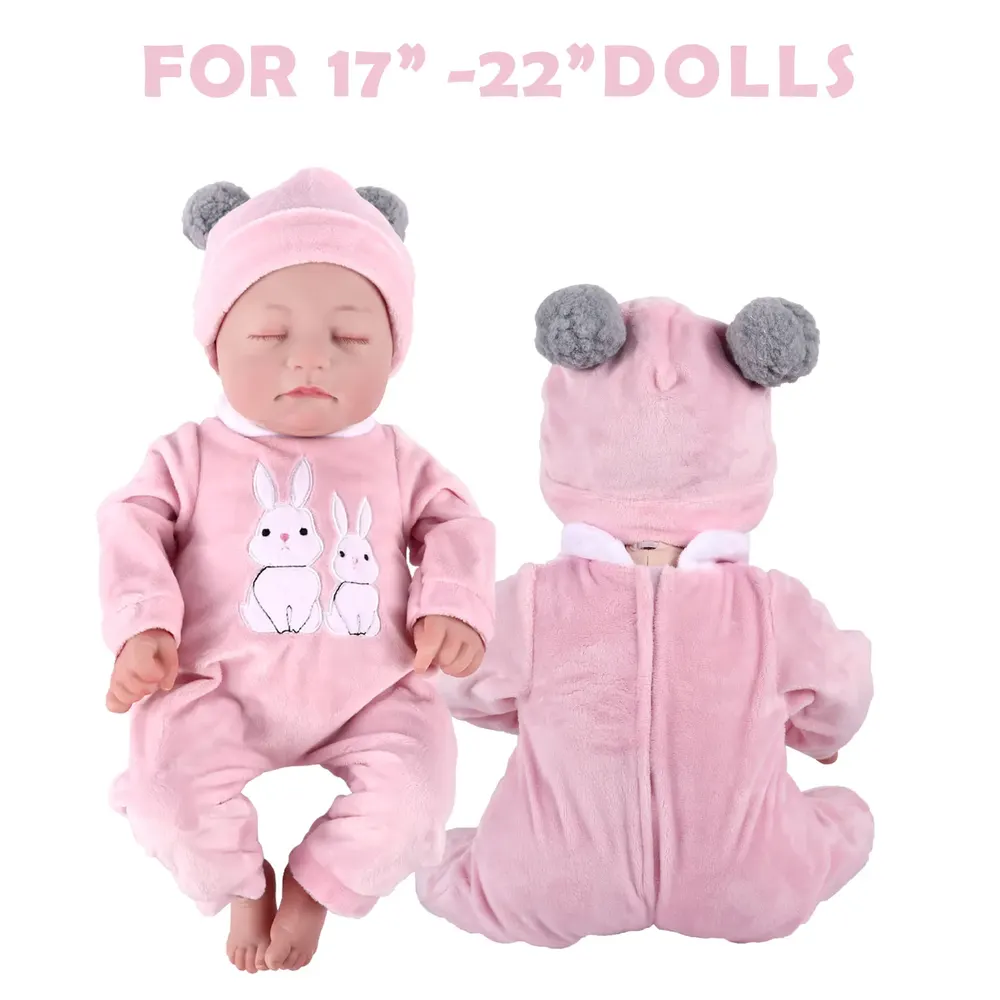 17"-20" Baby Dolls Girls Reborn Baby Dolls Clothes 2pcs Cute Bunny Long Sleeve, photograph 4
