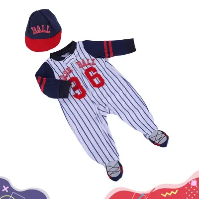 17"-20" Baseball Stripes for Reborn Boy Baby Accessories 2-Pieces Set