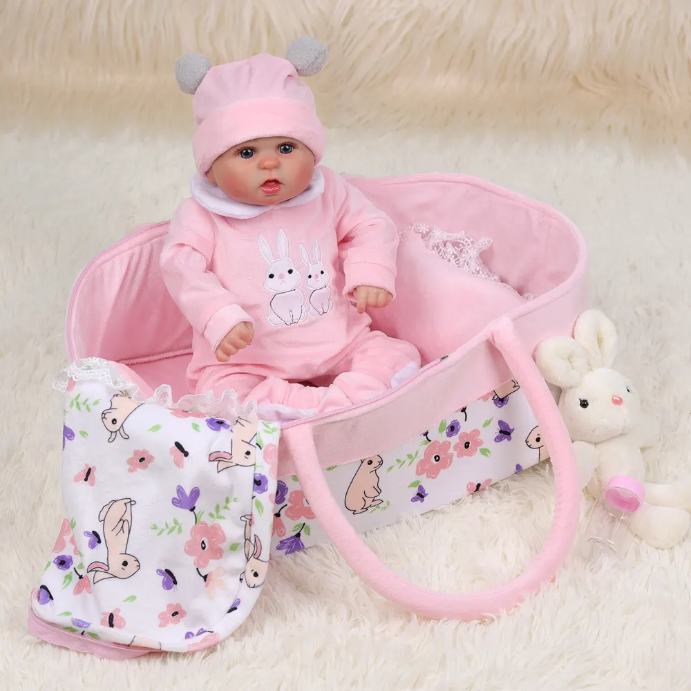 17"-22" Adoption Reborn Baby Girls Essentials-7pcs Gift Set for Newborn Baby Dolls, photograph 2