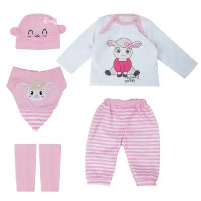 17"-22" Baby Dolls Clothes Set Girl 5pcs Real Life Baby Dolls Outfits Accessories
