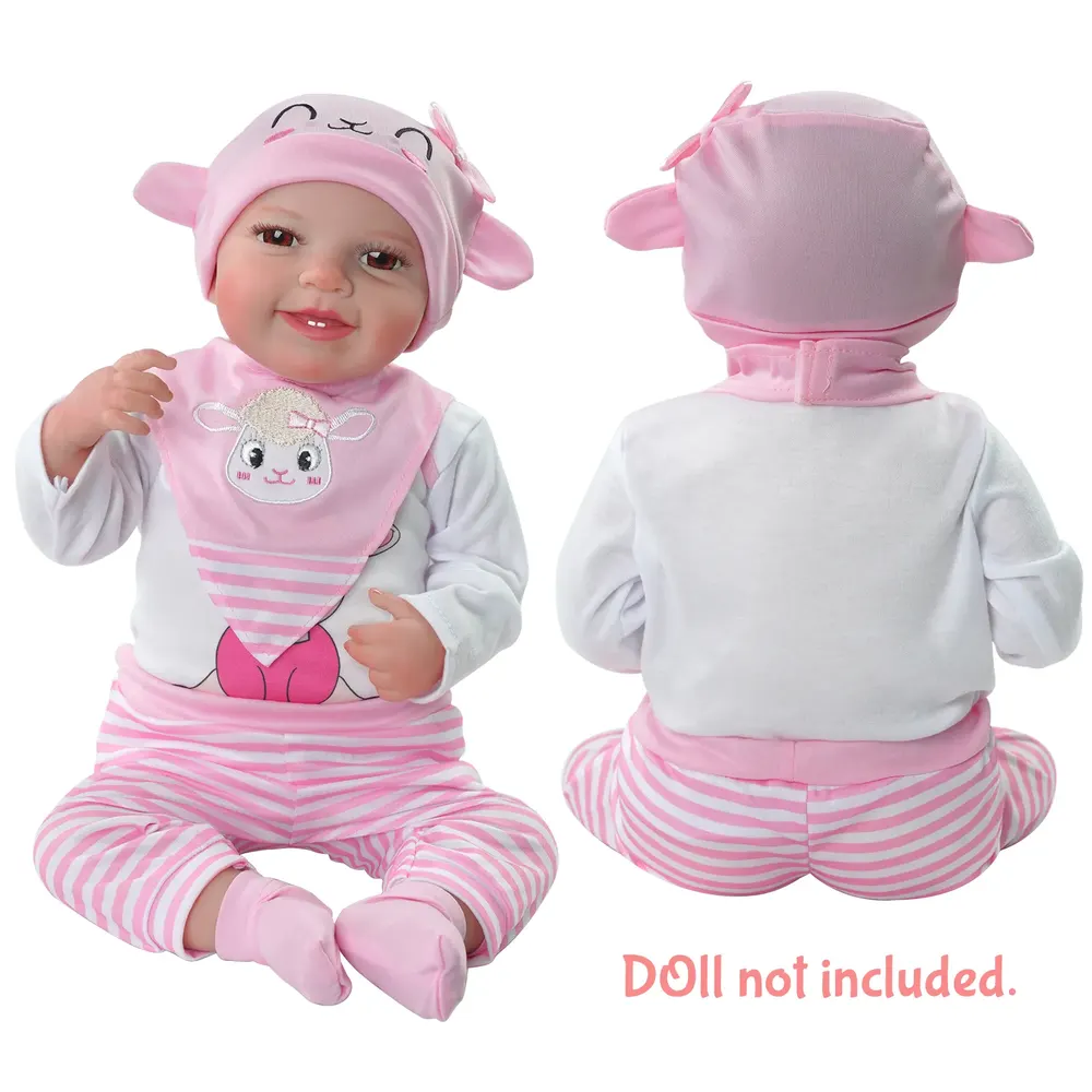 17"-22" Baby Dolls Clothes Set Girl 5pcs Real Life Baby Dolls Outfits Accessories, photograph 2