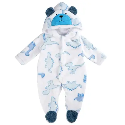 17"-22" Blue and White Dinosaur Plush Crawling Clothes Reborn Baby Doll Clothes