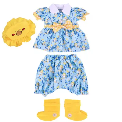 17"-22" Blue Chicken Raincoat Set 4 Pcs Reborn Baby Doll Clothes Accessory Set