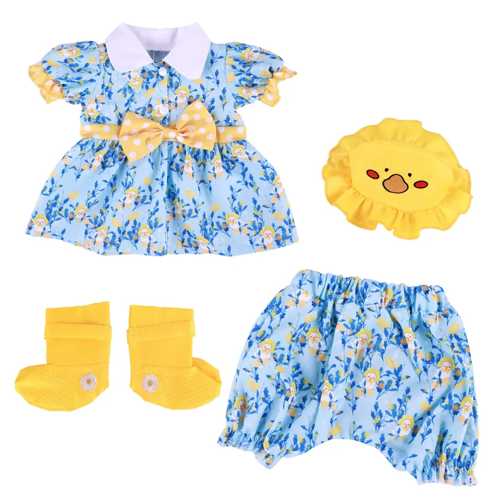 17"-22" Blue Chicken Raincoat Set 4 Pcs Reborn Baby Doll Clothes Accessory Set, photograph 2