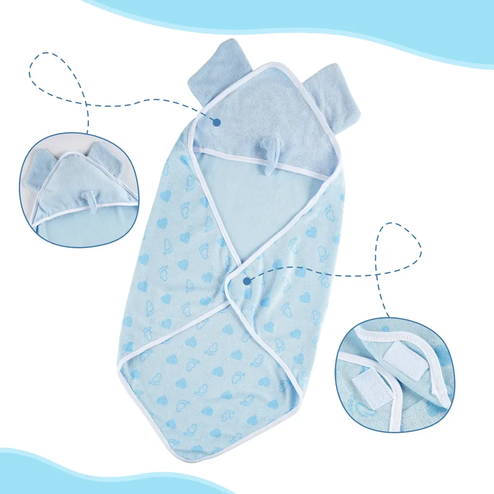 17"-22" Blue Elephant Wrap 4 Pcs Set Suitable for Newborn Baby Doll Clothes, photograph 3