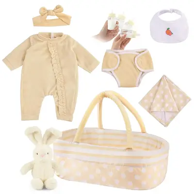 17"-22" Essential Clothes Accessories for Reborn Baby with Yellow Polka Dots