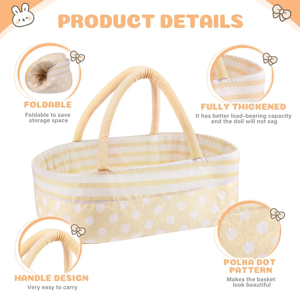 17"-22" Essential Clothes Accessories for Reborn Baby with Yellow Polka Dots, photograph 2