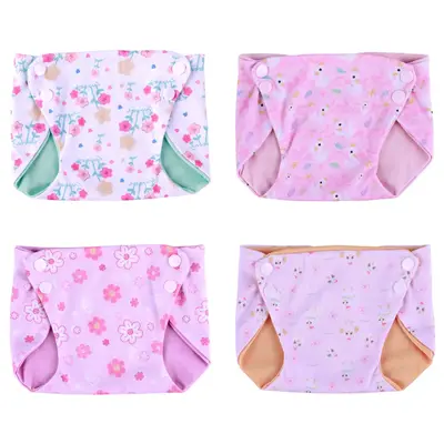 17"-22" Floral Nappy 4 Pcs Reborn Baby Doll Clothing Accessories Set