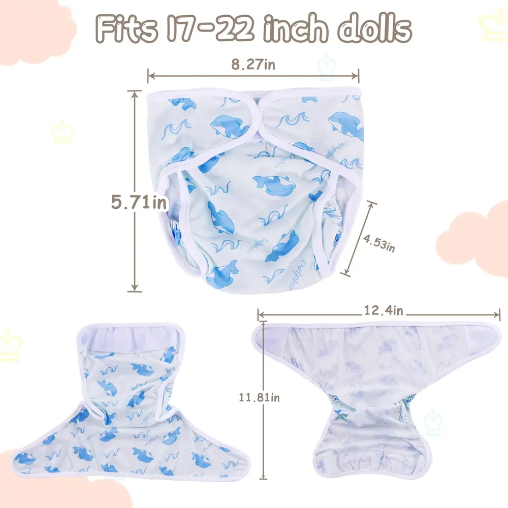 17"-22" Fruit Animal Nappy Clothes 4-Pieces Set Clothing Accessories, photograph 3
