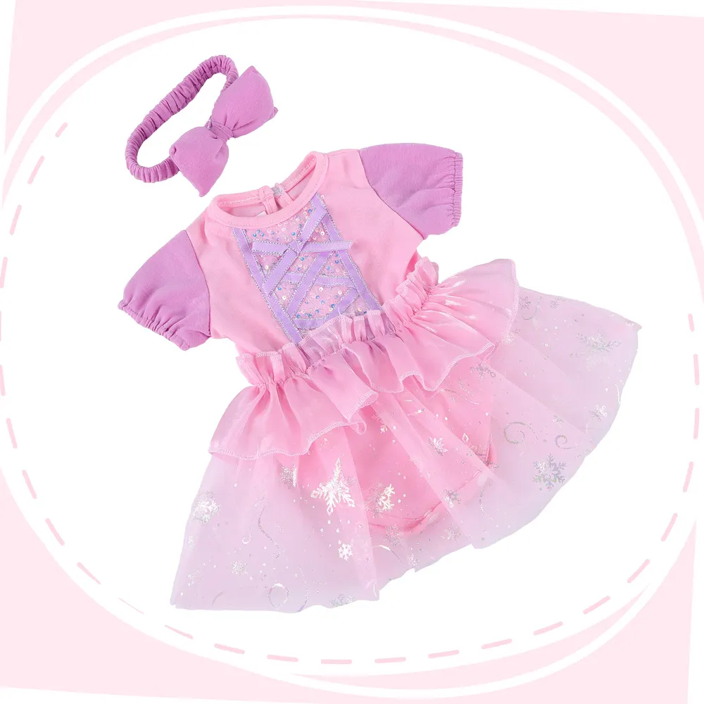 17"-22" 6pcs Set Girl Princess Lace Dress 3 Style Clothes Accessories