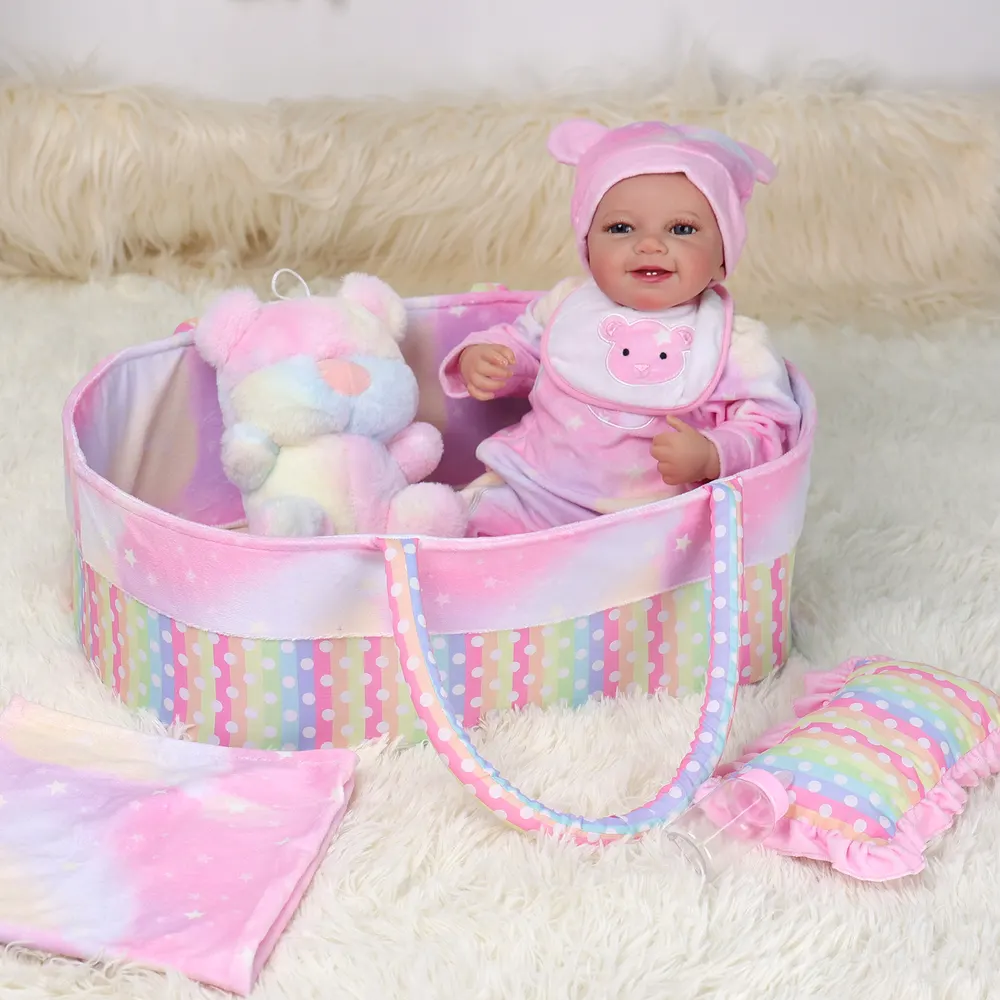 17"-22" Newborn Baby Dolls Girl Colourful Prince Dress 8pcs Set Outfits Accessories, photograph 2