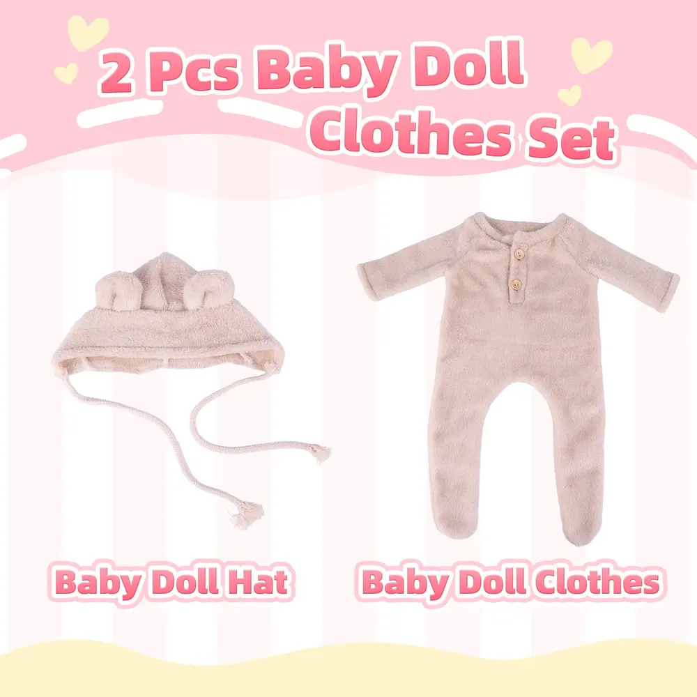 17"-22" Light Brown Cotton Romper 2-Pieces Clothing Accessories, photograph 2