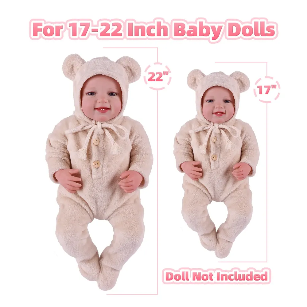 17"-22" Light Brown Cotton Romper 2-Pieces Clothing Accessories, photograph 4