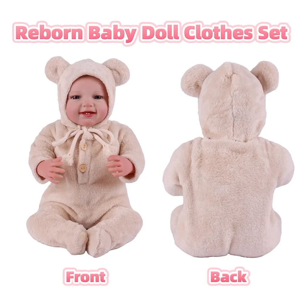 17"-22" Light Brown Cotton Romper 2-Pieces Clothing Accessories, photograph 5