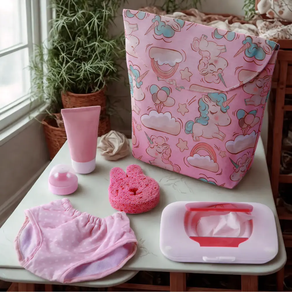 17"-22" Pink Baby Nappy Backpack 6 Pieces Set for Reborn Baby Doll, photograph 2