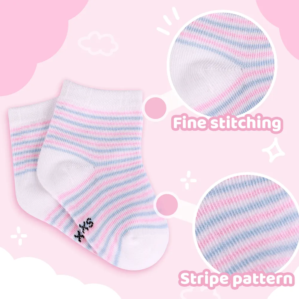 17"-22" Pink Bunny Socks 5 Pieces Set Clothing Accessories for Reborn Baby Doll, photograph 3