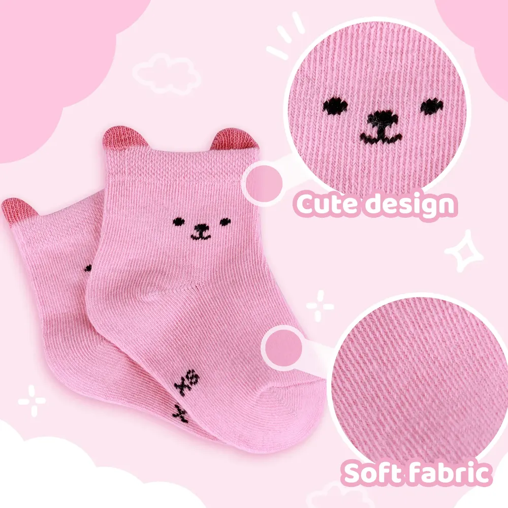 17"-22" Pink Bunny Socks 5 Pieces Set Clothing Accessories for Reborn Baby Doll, photograph 4