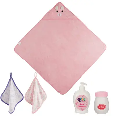 17"-22" Reborn Baby Doll Pink Bathing 5 Pcs Accessories Set