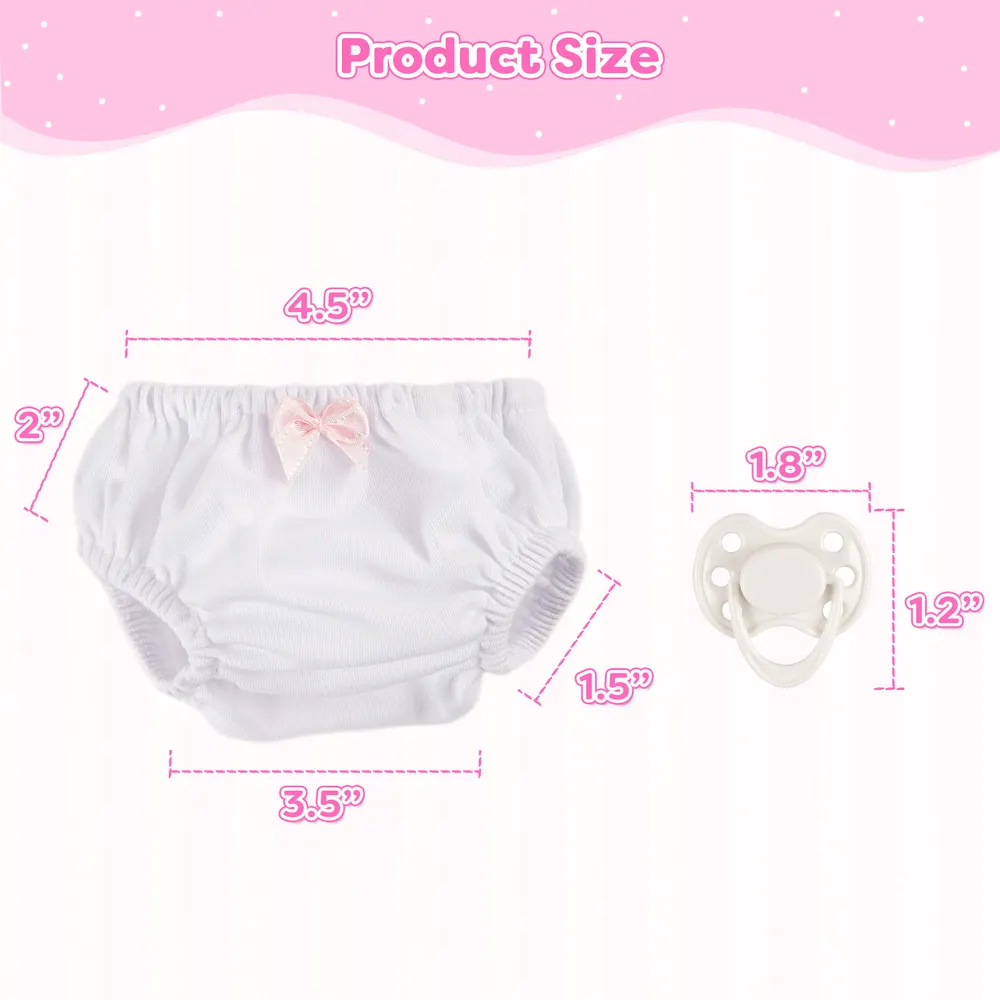 17"-22" Reborn Baby Doll Pink Bathrobe 10 Pcs Set Clothing Accessories, photograph 4