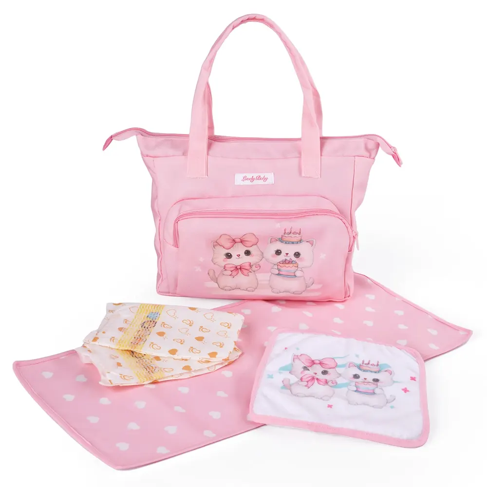 17"-22" Reborn Baby Doll Pink Nappy 5 Pcs Set Clothing Accessories
