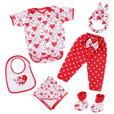 17"-22" Reborn Baby Doll Red Love Set 6 Pcs Set Clothing Accessories