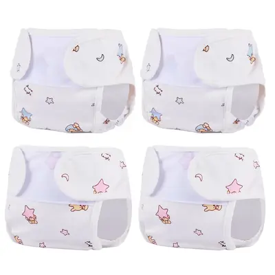 17"-22" Reborn Baby Doll White Nappy 4 Pcs Set Clothing Accessories