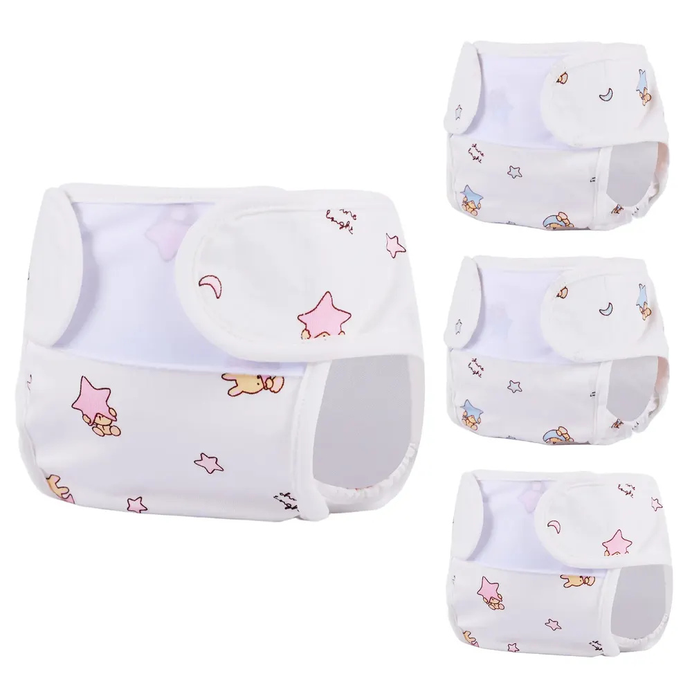 17"-22" Reborn Baby Doll White Nappy 4 Pcs Set Clothing Accessories, photograph 2