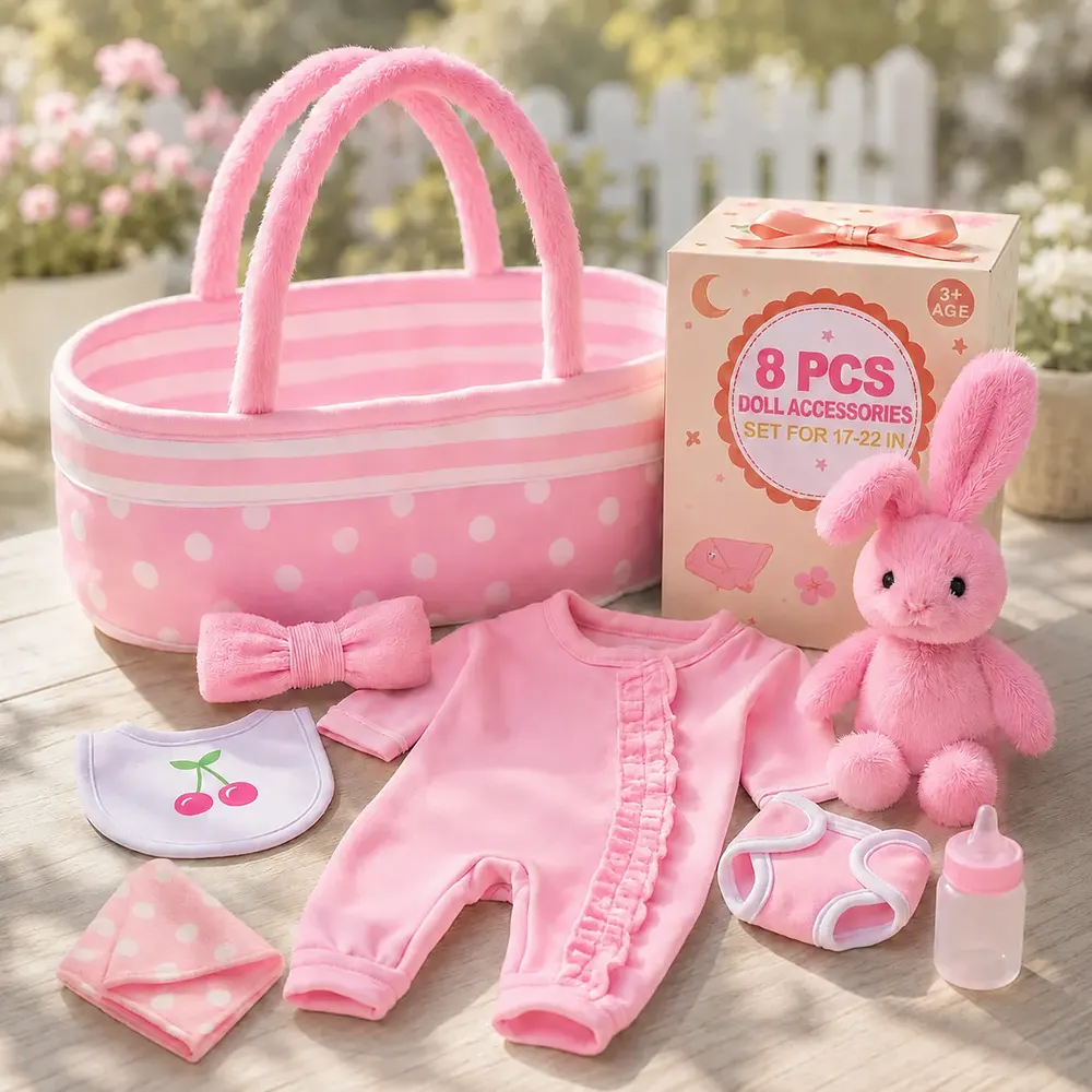 17–22" Sweet Girl Doll Accessories Set 8 Pieces for Reborn Baby Dolls, photograph 2