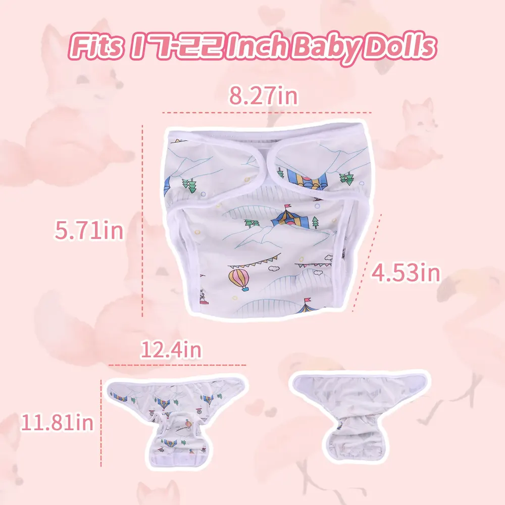 17"-22" Tropical Animal Nappy Clothes 4-Pieces Set Clothing Accessories, photograph 2