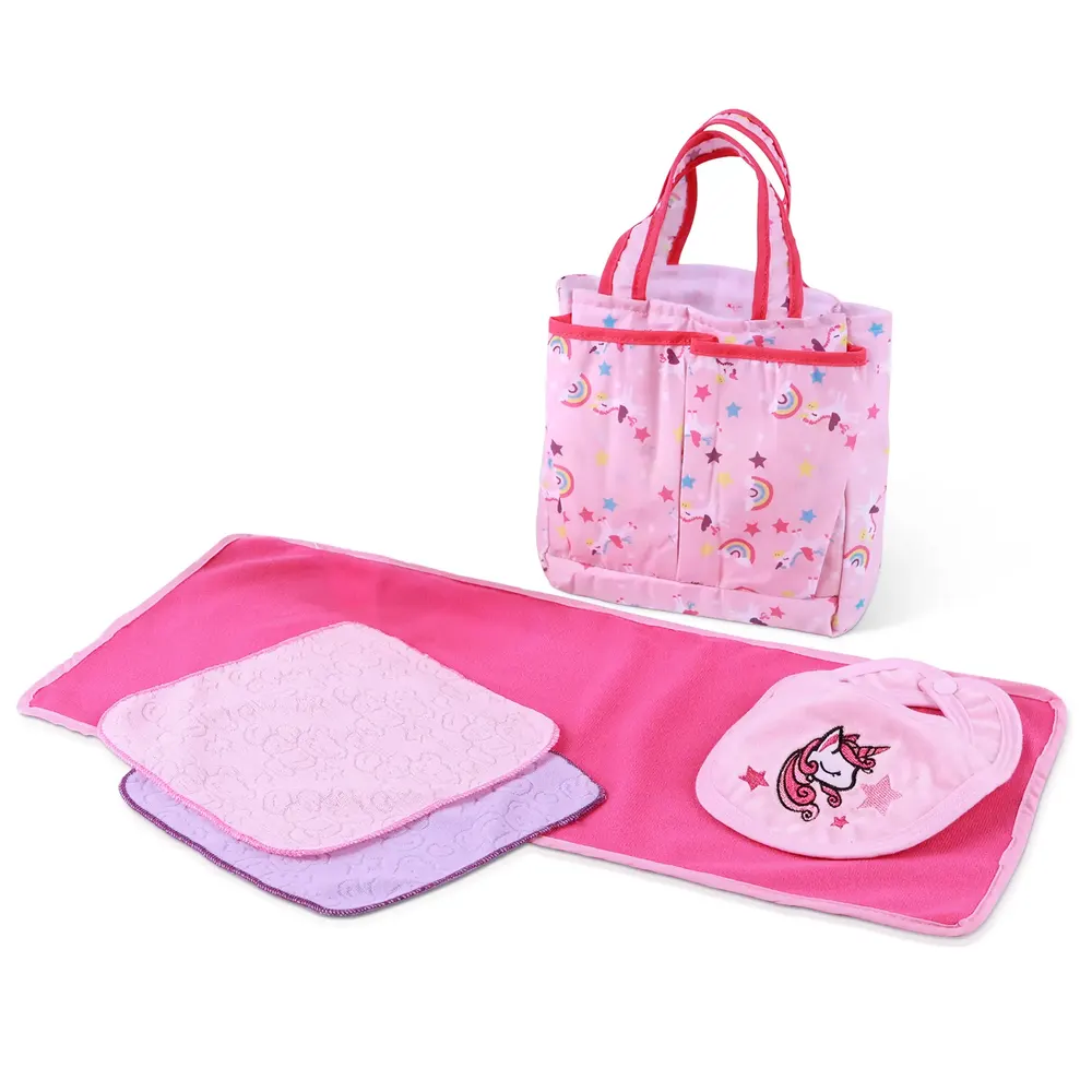 17"-22" Unicorn Rainbow Care Package 5 Pieces Clothing Accessories for Reborn Baby
