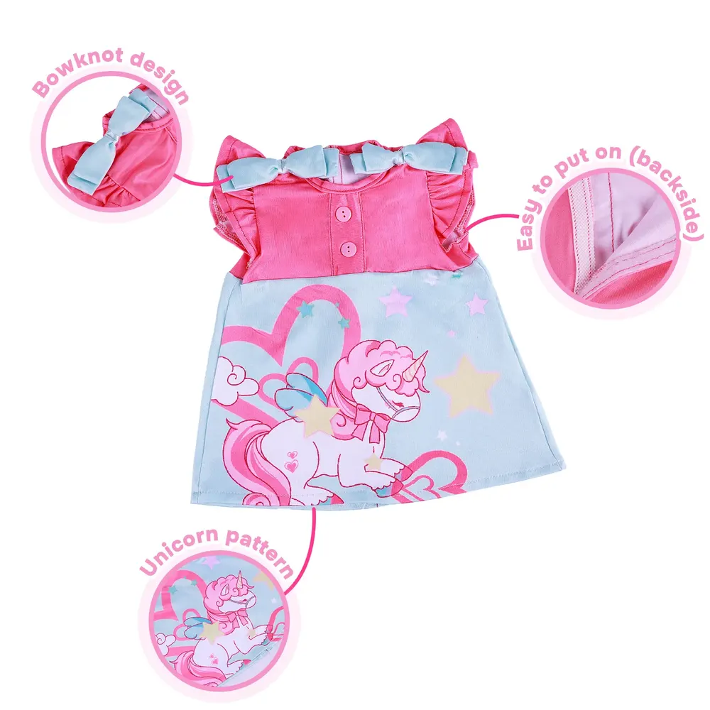 17"-22" Unicorn Set 5 Pcs Reborn Baby Doll Clothes Accessories Set, photograph 2