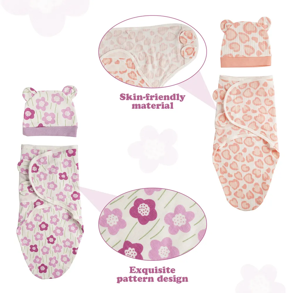 17"-24" Purple Flower + Pink Love Wrap 4 Pcs Set Reborn Baby Doll Clothes, photograph 5