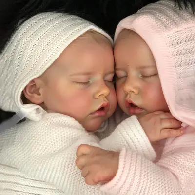 17" Bancy and Tucy Twins Girls Touch Real Reborn Newborn Baby Doll