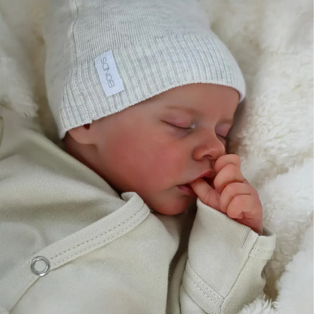 17" Cute Newborn Twins Reborn Baby Doll with Heartbeat and Breath, photograph 4