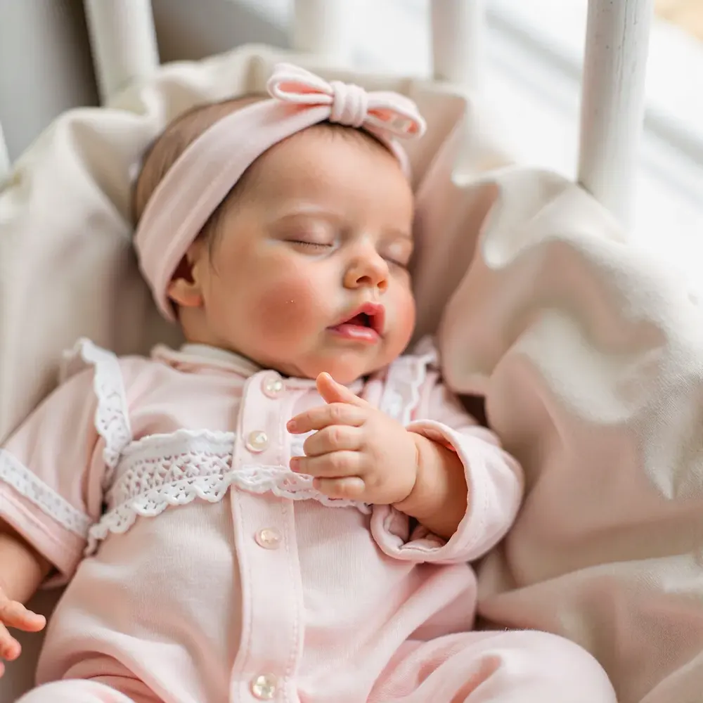 17" Handmade Lifelike Reborn Painted Hair Baby Girl Named Derlin, photograph 4