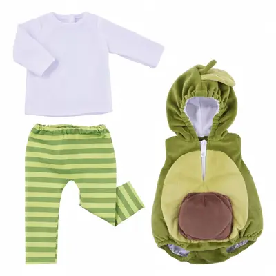 17" Plush Avocado Romper Set 3pieces