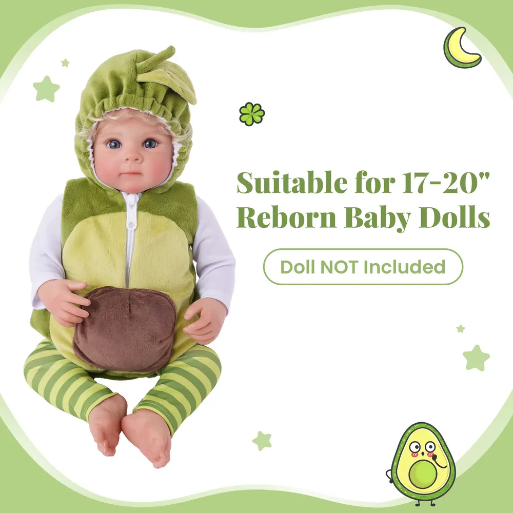 17" Plush Avocado Romper Set 3pieces, photograph 4