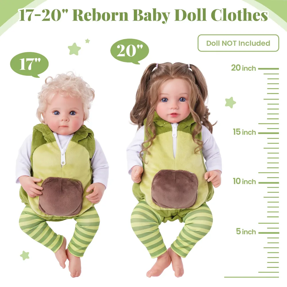 17" Plush Avocado Romper Set 3pieces, photograph 5
