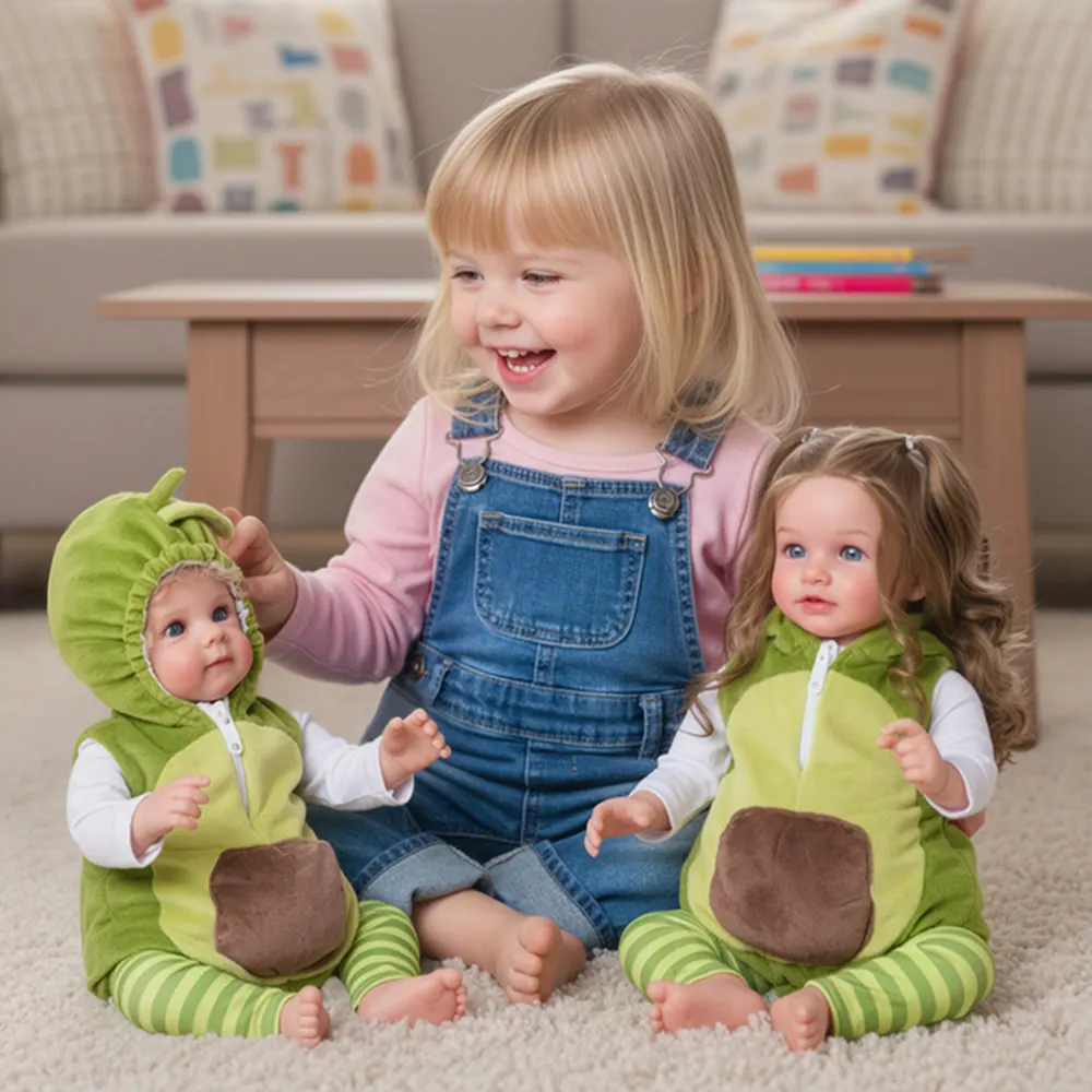 17" Plush Avocado Romper Set 3pieces, photograph 6