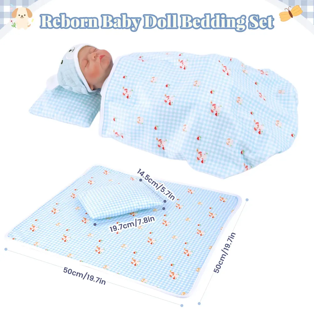 17"-22" Checkered Puppy Bassinet Three-Piece Set (Basket + Pillow + Blanket 50*50), photograph 5