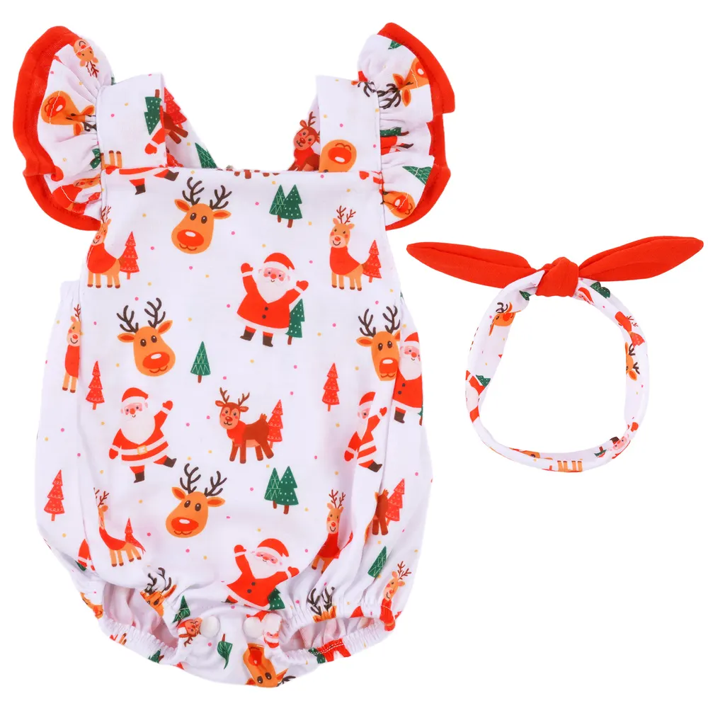 17"-22" Christmas Flutter Sleeve Rompers for Reborn Dolls