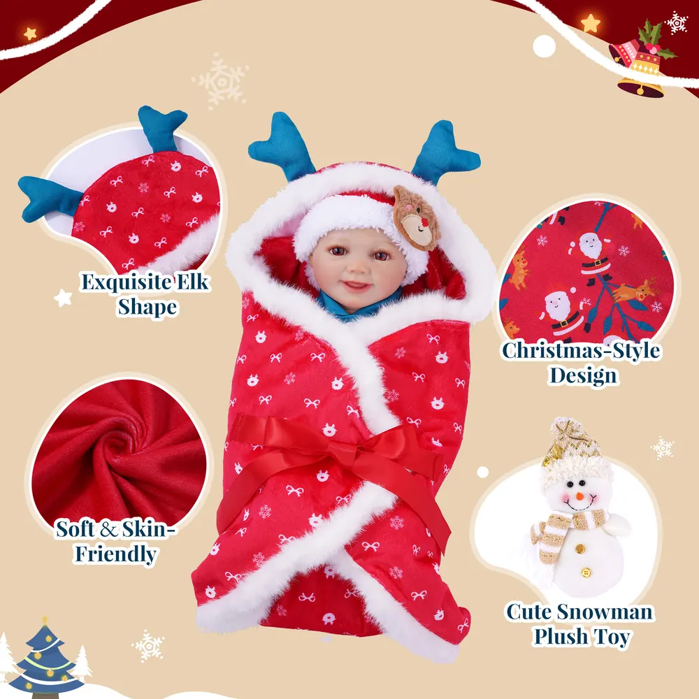 17"-22" Christmas New Edition Lake Green Santa Claus Basket 8-Piece Set, photograph 2