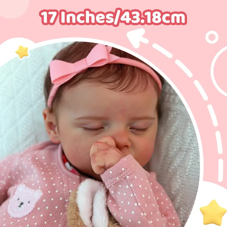 Eyes can Opened & Closed!!17" Lifelike Handmade Silicone Reborn Asleep Girl Doll, photograph 2