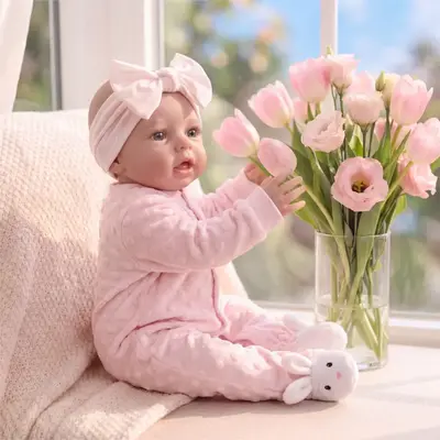 17" Lifelike Reborn Baby Girl Doll, Soft Vinyl Body – Oren