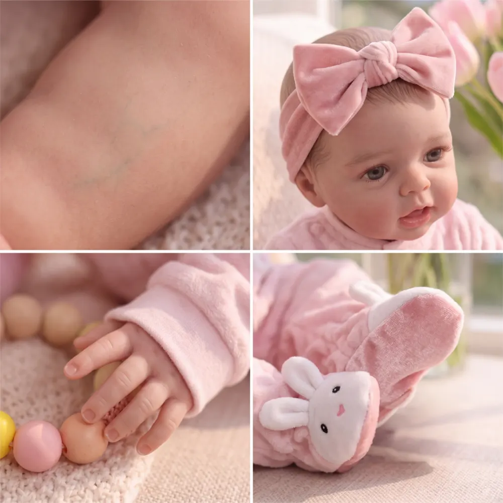 17" Lifelike Reborn Baby Girl Doll, Soft Vinyl Body – Oren, photograph 5