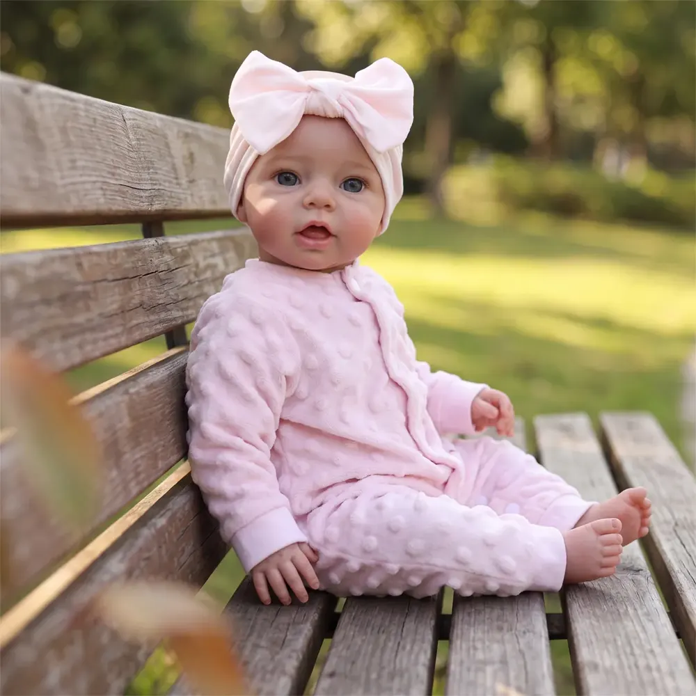 17" Lifelike Reborn Baby Girl Doll, Soft Vinyl Body, Realistic Features, Oren, photograph 2