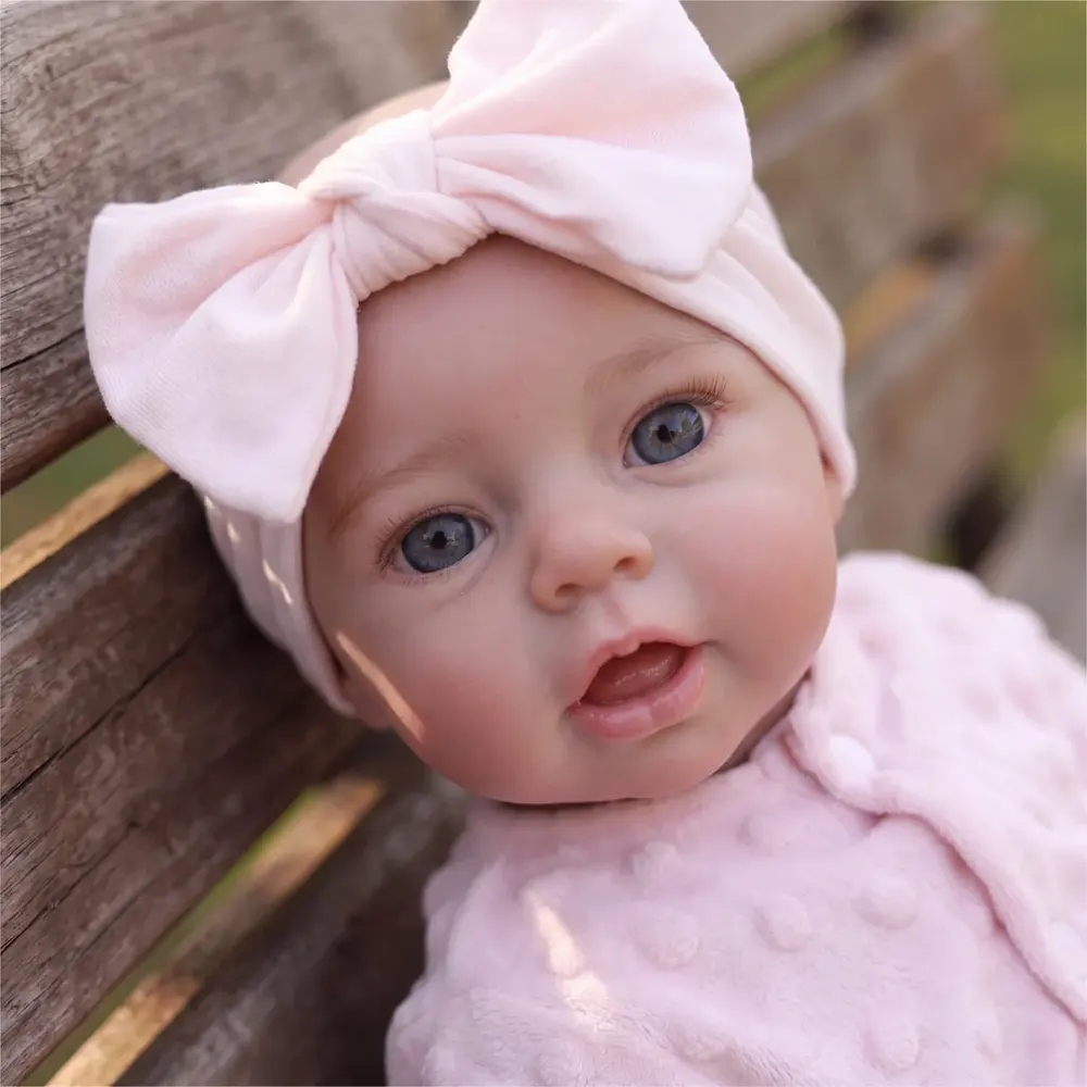 17" Lifelike Reborn Baby Girl Doll, Soft Vinyl Body, Realistic Features, Oren, photograph 3