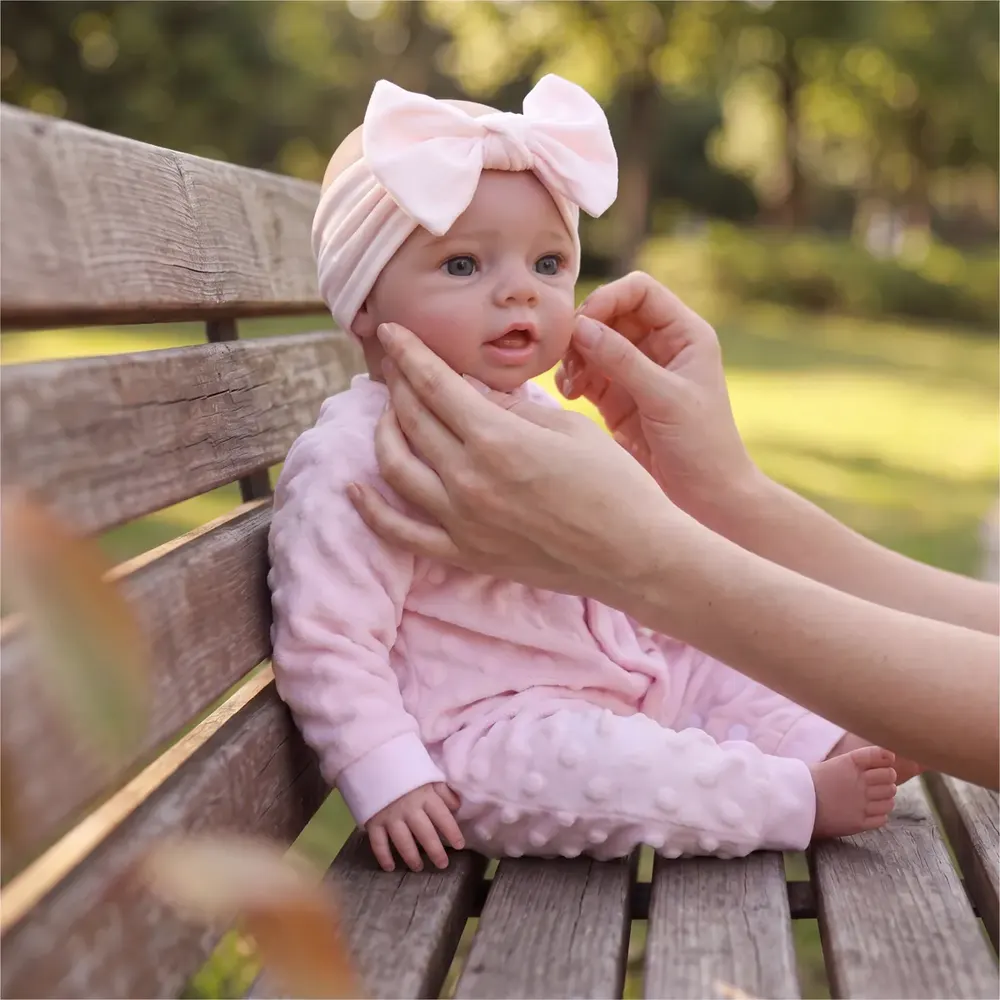 17" Lifelike Reborn Baby Girl Doll, Soft Vinyl Body, Realistic Features, Oren, photograph 5