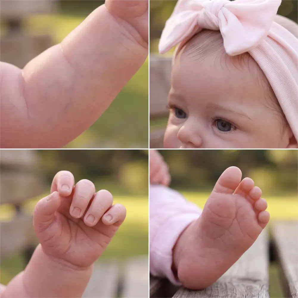 17" Lifelike Reborn Baby Girl Doll, Soft Vinyl Body, Realistic Features, Oren, photograph 6